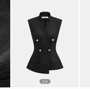 Commense Black Vest with Gold Accents